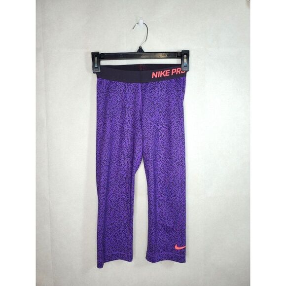 Nike Pro Women's Dri-Fit Mezzo Print Purple Capri Workout Activewear Leg… - Picture 5 of 12